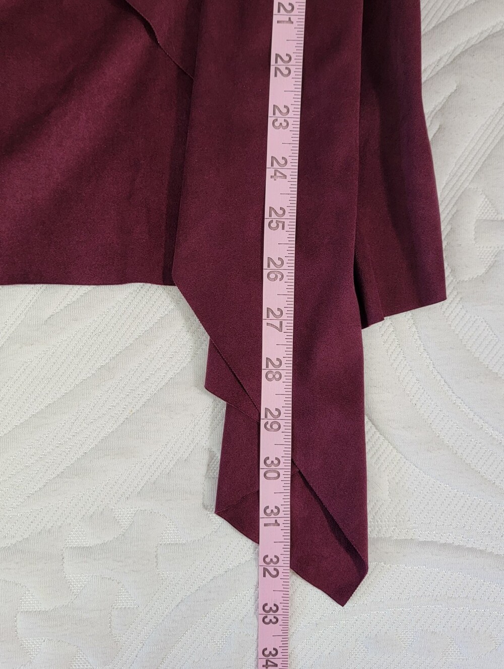 Soft Surroundings Shape Drape Faux Suede Open Cardigan Burgandy Cascading Large - Picture 8 of 8